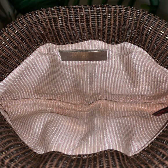 Lauren Merkin Woven Raffia Clutch Brown Gold - Picture 7 of 7